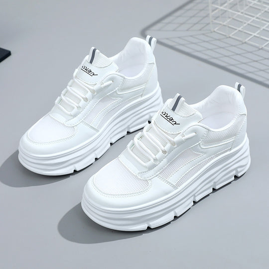 Damen elegante und bequeme Sneakers mit erhöhter Laufsohle EB