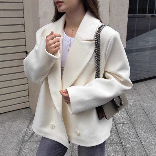 Damen modische oversized Blazerjacke mit schickem Design EB