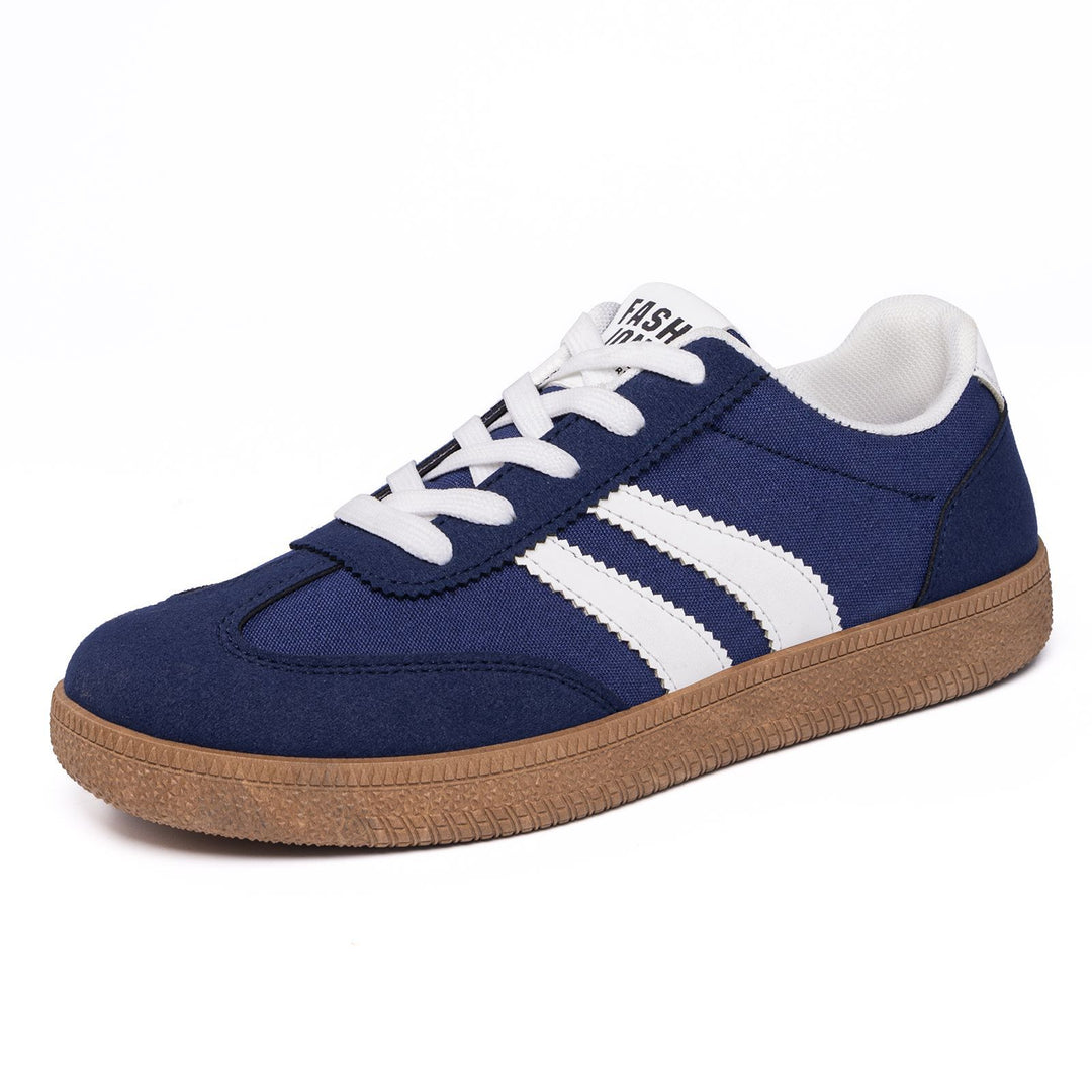Herren nan retro Sneaker mit Velours- und Textilobermaterial, klassischer Drei-Streifen-Optik und profilierter Gumminsohle EB