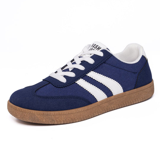 Herren nan retro Sneaker mit Velours- und Textilobermaterial, klassischer Drei-Streifen-Optik und profilierter Gumminsohle EB