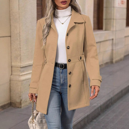 Damen Elegante und taillierte Übergangsjacke mit praktischen Taschen EB