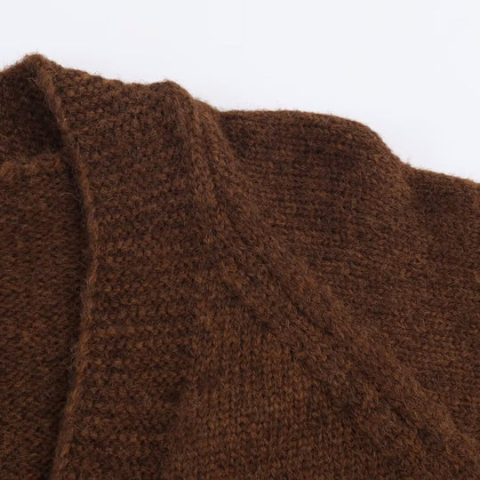 Damen kuscheliger Cardigan mit knöpfen EB