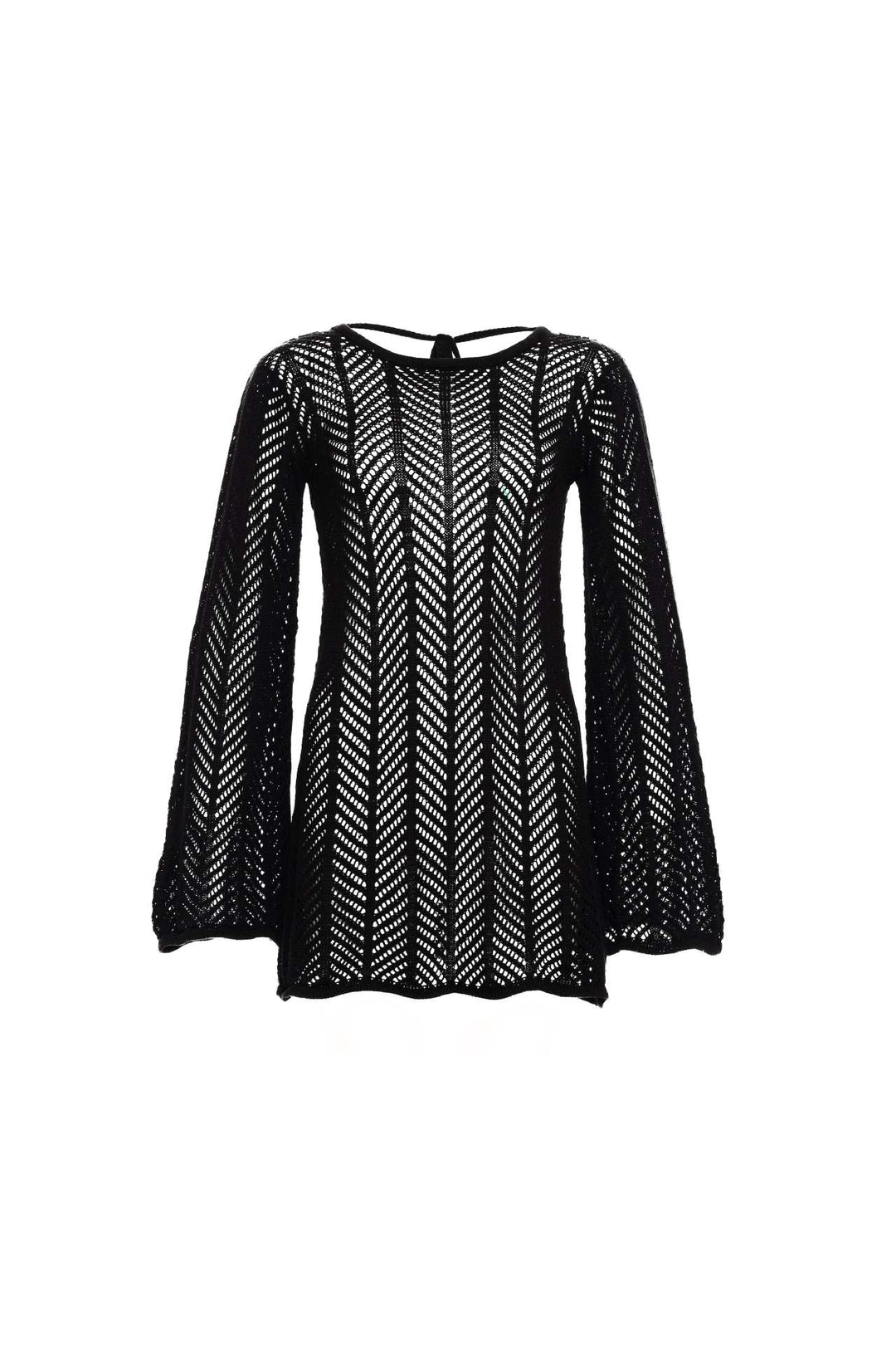Damen Stricktop mit elegantem Netzdesign und weiten Ärmeln EB