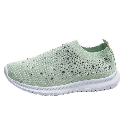 Damen sportive Slip-On Sneakers mit glitzernden Details EB
