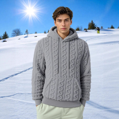 Damen Warmes Kapuzenpullover mit strukturiertem Wabenmuster EB