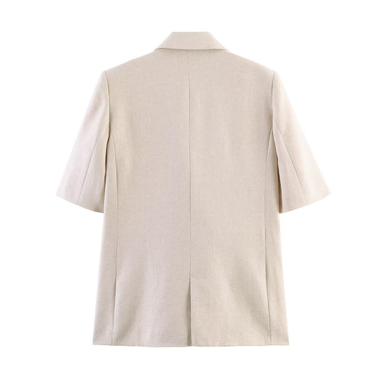 Damen weite Leinenhose mit eleganter Faltenlegung EB