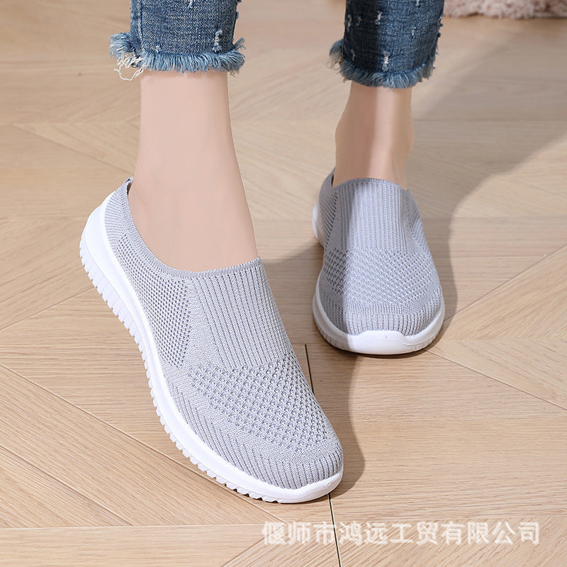 Damen bequeme und atmungsaktive Slip-On Sneaker EB