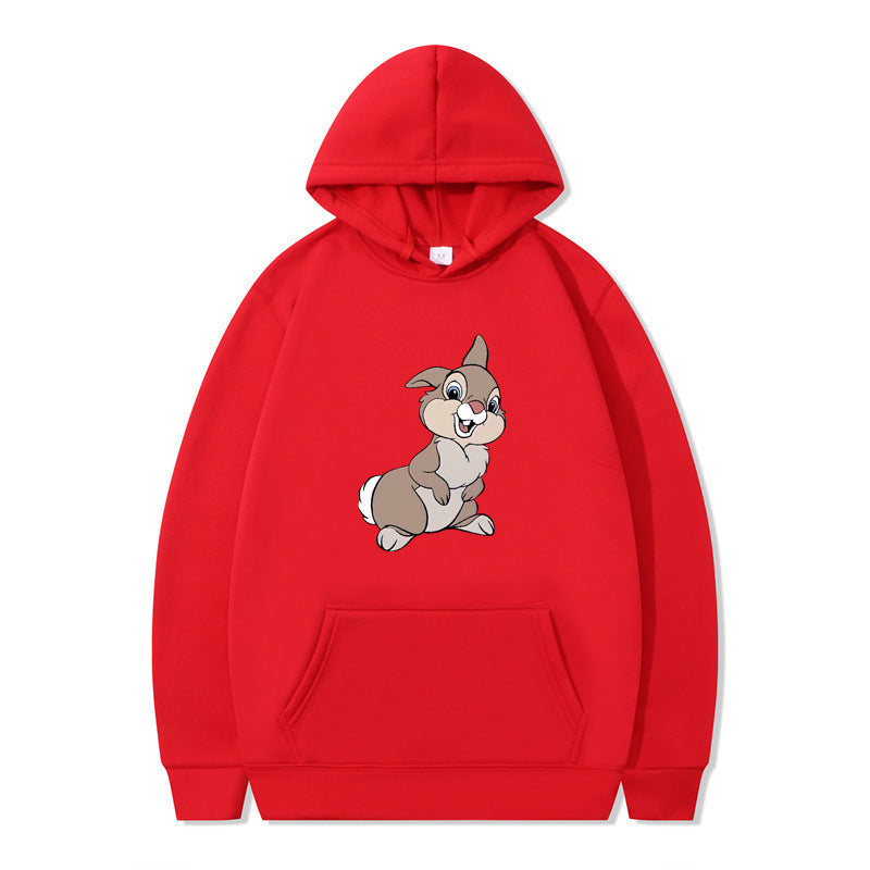 Damen Kapuzenpullover mit niedlichem Hasen-Design und bequemen Kängurutaschen EB