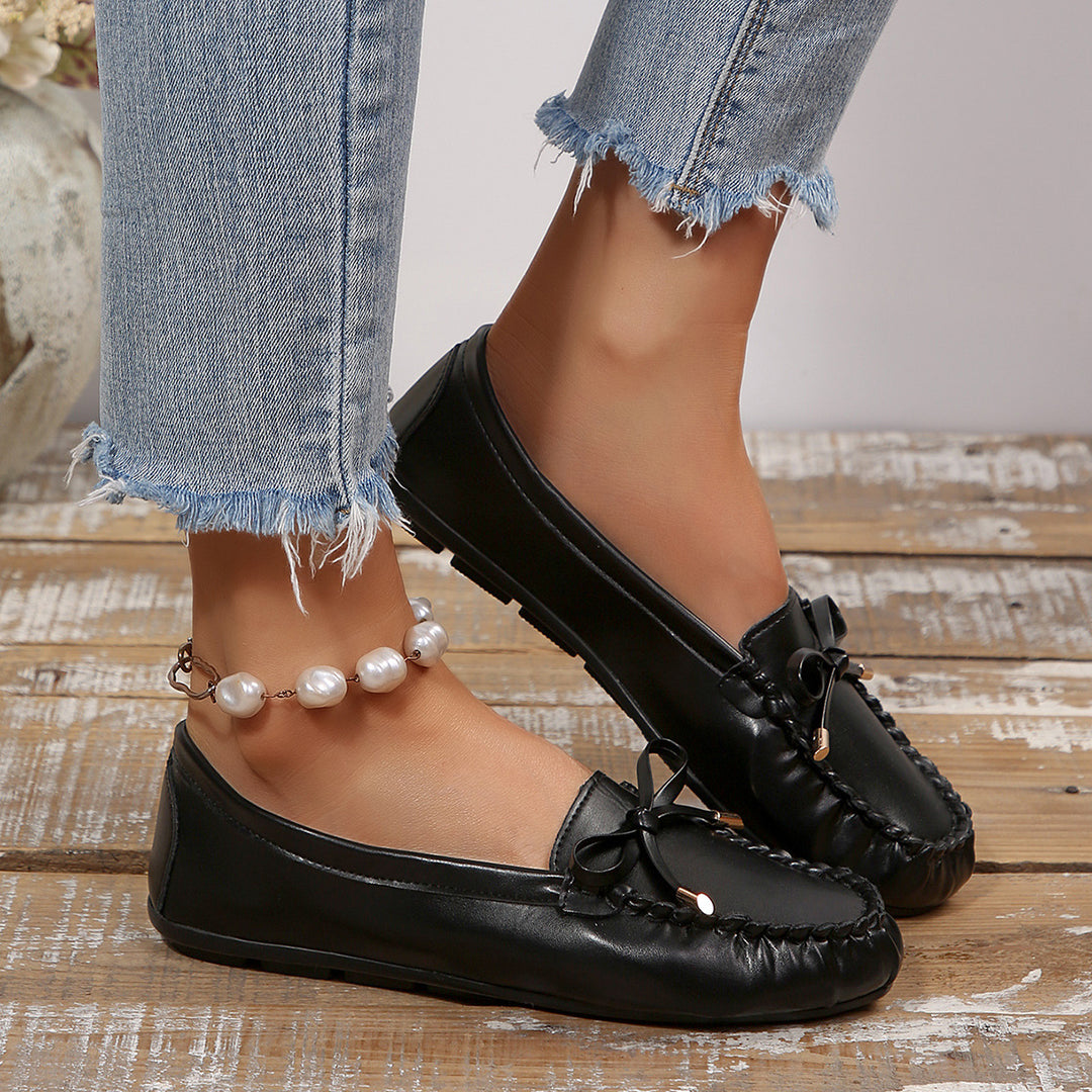 Damen Mokassins mit elegantem Schleifen-Detail und komfortabler Sohle EB