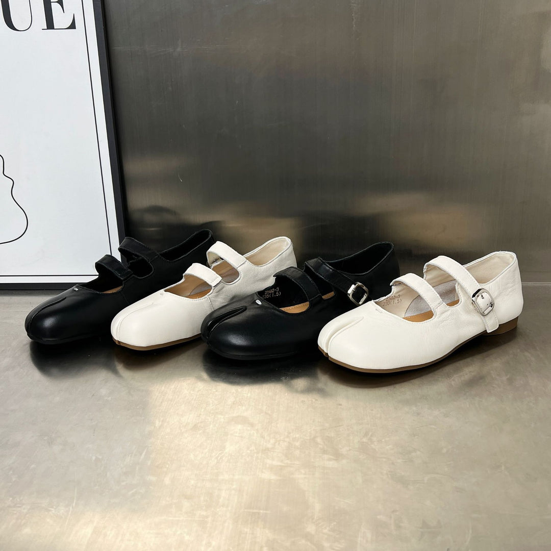 Damen Ballerinas mit modischem Riemen und anatomischem Fußbett EB