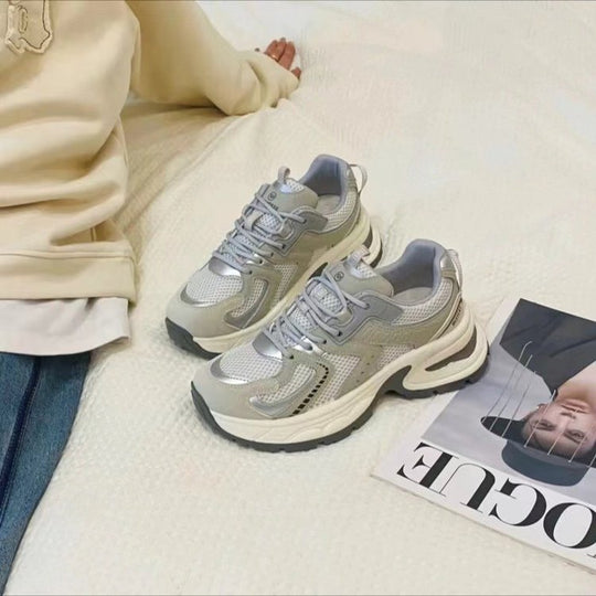 Damen Chunky Sneakers mit atmungsaktivem Mesh-Obermaterial und dämpfender Sohle EB