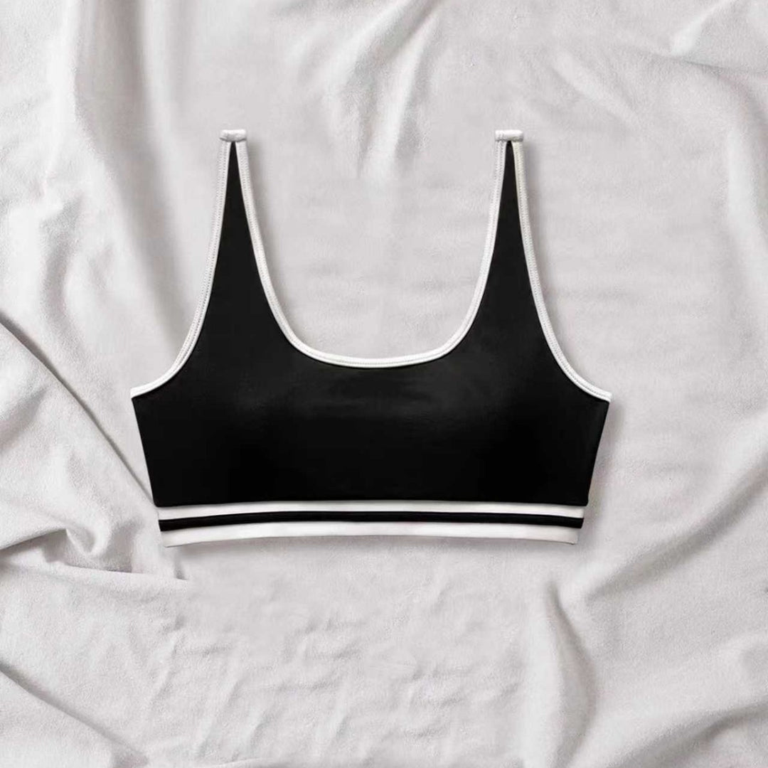 Damen Sportliches Bikini-Set mit elastischen Trägern und Kontrastbündchen EB