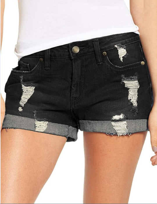 Damen Jeans-Shorts im lässigen Destroyed-Look EB