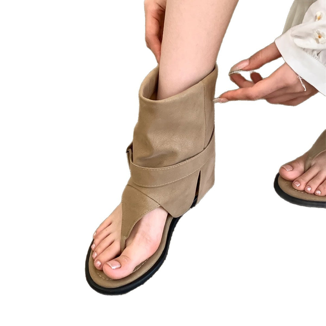 Damen Offene Stiefel mit verstellbarem Riemen und ergonomischer Sohle EB