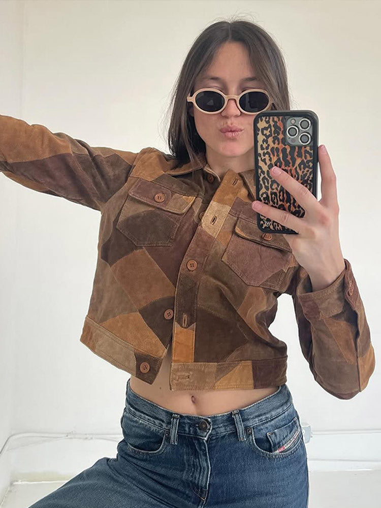 Damen cropped Wildlederjacke EB