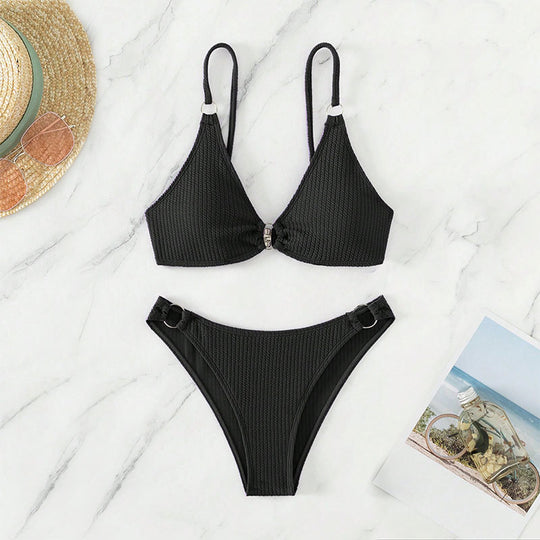 Damen Triangel-Bikini mit Ringverzierungen EB