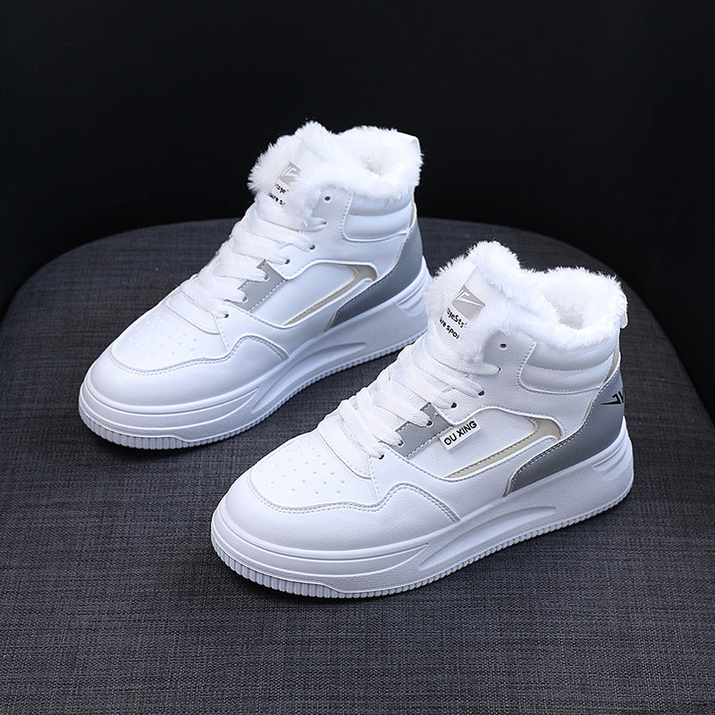 Damen warme High-Top Sneakers mit kuscheligem Innenfutter EB