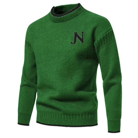 Herren Strukturierter Strickpullover mit Rundhalsausschnitt EB