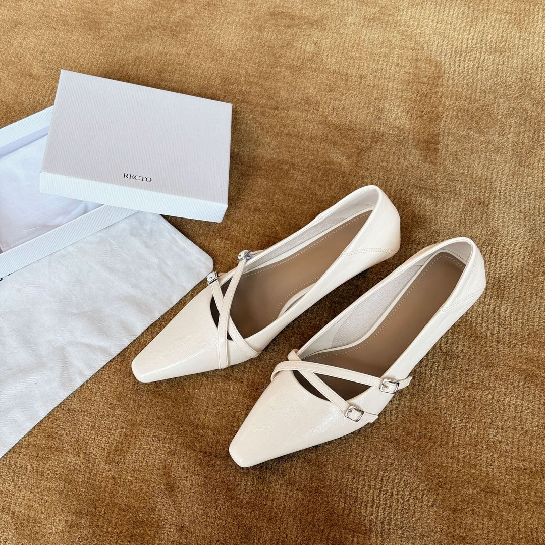 Damen elegante Slingback Pumps mit modischem Riemchen und hochwertiger Leder-Oberfläche EB