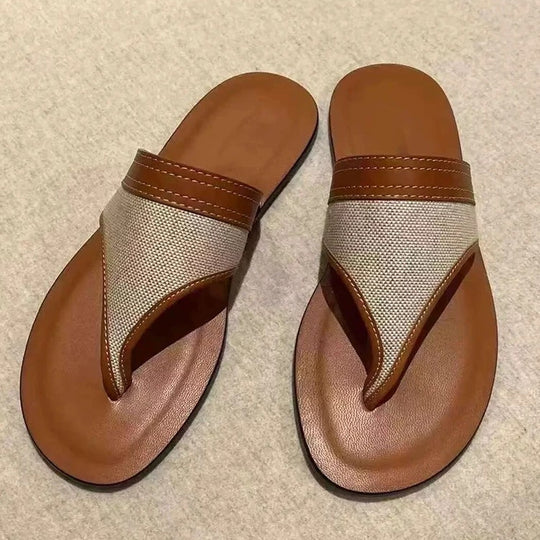 Damen bequeme Zehensteg-Sandalen mit ergonomischem Fußbett EB