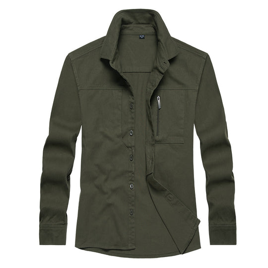 Herren Langarmshirt mit praktischen Taschen und modernem Schnitt EB