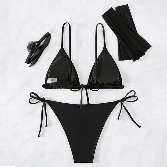Damen transparenter Bikini mit durchsichtiger Bluse EB