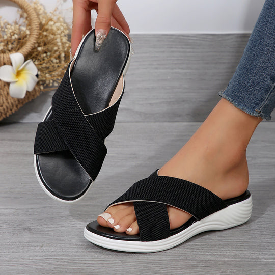 Damen Komfortable Crossover-Sandalen mit dämpfender Sohle EB