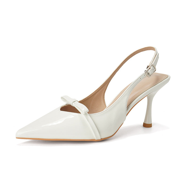 Damen Slingback-Pumps mit elegantem Schleifenakzent und spitz zulaufendem Design EB