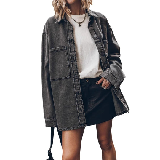 Damen Oversized Jeanshemd EB