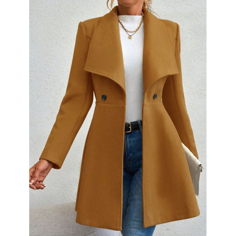 Damen schicke Übergangsjacke mit weitem Kragen EB