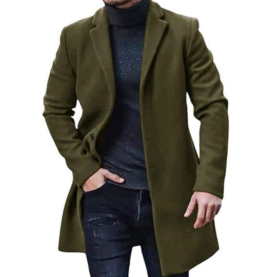 Herren eleganter Langmantel mit modernem Schnitt und praktischen Taschen EB 1757081343
