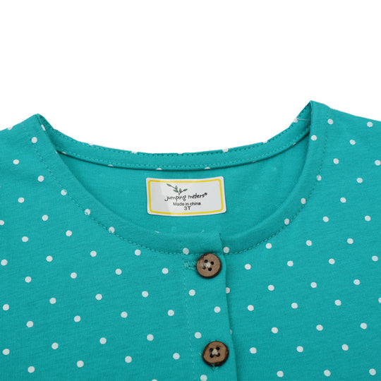 Mädchen Freizeitkleid mit knopfverzierter Brust EB
