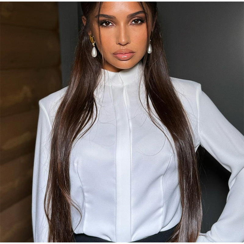 Damen elegante und fließende Bluse EB