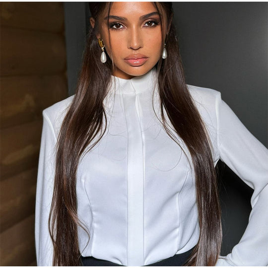 Damen elegante und fließende Bluse EB