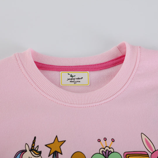 Mädchen Sweatshirt mit buntem Tier- und Motivdruck EB