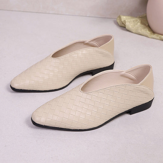 Damen geflochtene Slip-On Ballerinas EB