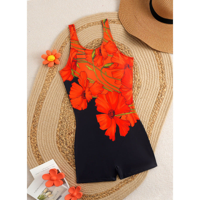 Damen Sportlicher Schwimmanzug mit stylischem Grafikdesign EB