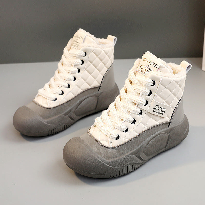 Damen modische Winterboots mit kuscheligem Innenfutter und robuster Sohle EB