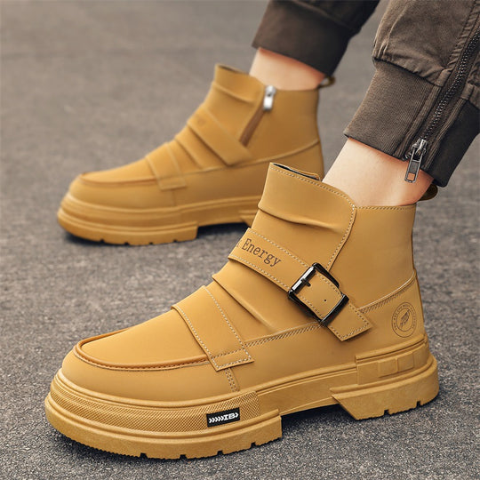 Damen Mid-Cut Stiefel mit robustem Sohlenprofil und verstellbarem Riemen EB