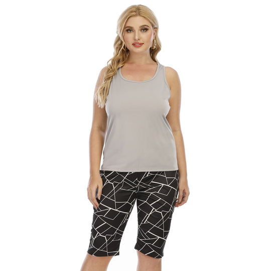 Damen Sportliche Leggings mit geometrischem Muster EB