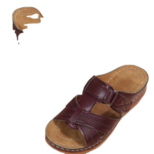 Damen komfortable Riemensandalen mit atmungsaktiven Einschnitten EB