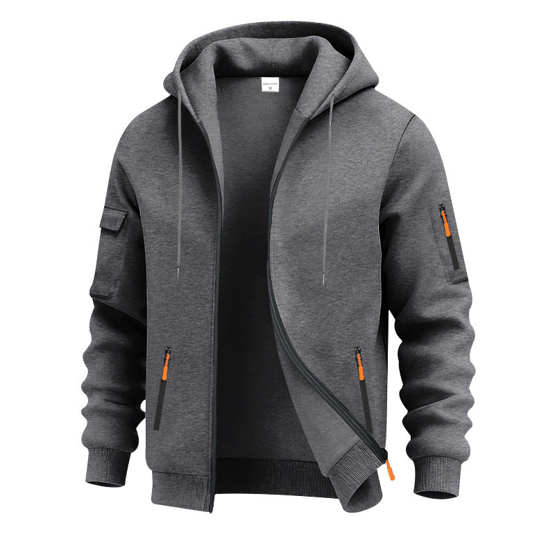 Herren funktionale Kapuzenjacke mit technischen Taschen EB