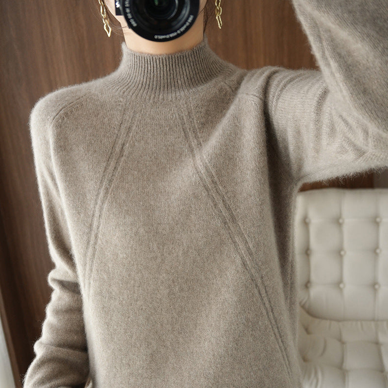 Damen kuscheliger Rollkragenpullover aus feinem Material mit lässigem Schnitt EB