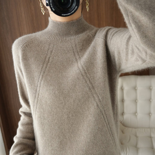 Damen kuscheliger Rollkragenpullover aus feinem Material mit lässigem Schnitt EB