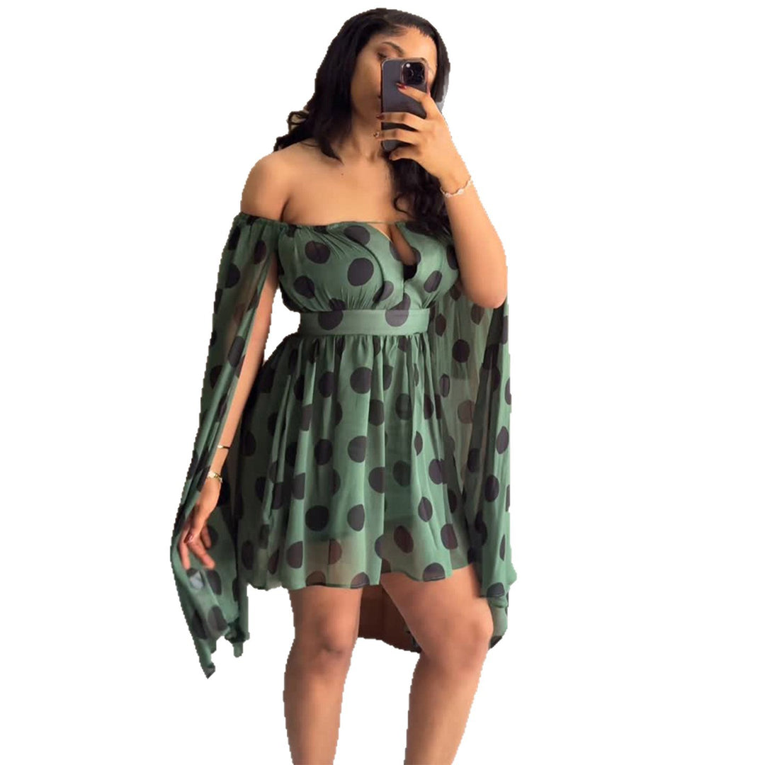 Damen Minikleid mit aufregendem Off-Shoulder Design und weit geschnittenen Ärmeln EB