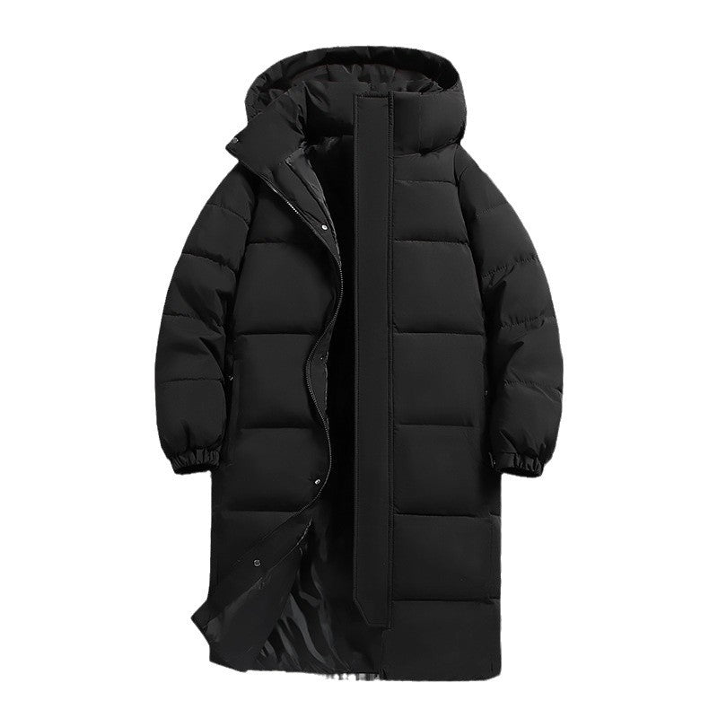 Damen lange Daunenjacke mit hohem Kragen und winddichten Eigenschaften EB