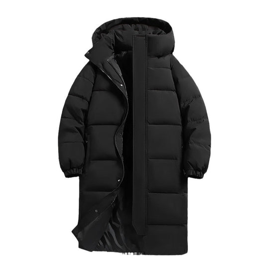 Damen lange Daunenjacke mit hohem Kragen und winddichten Eigenschaften EB