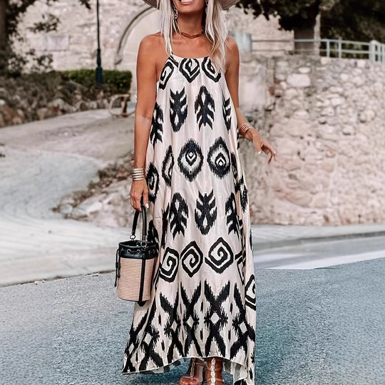Damen Maxikleid mit aufregendem Ethno-Print und leicht fließendem Schnitt EB