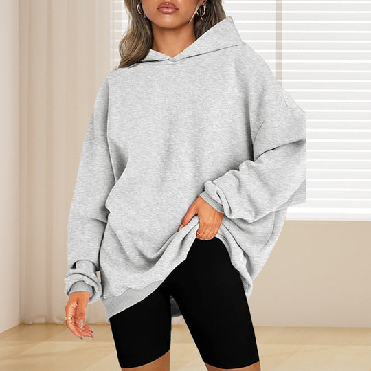 Damen Oversized Kapuzenpullover mit tiefen Schultern EB
