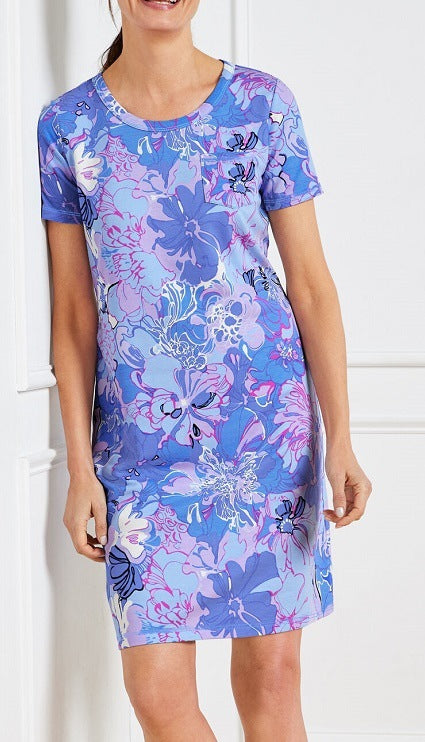 Damen Kurzarmkleid mit floralem Druck EB